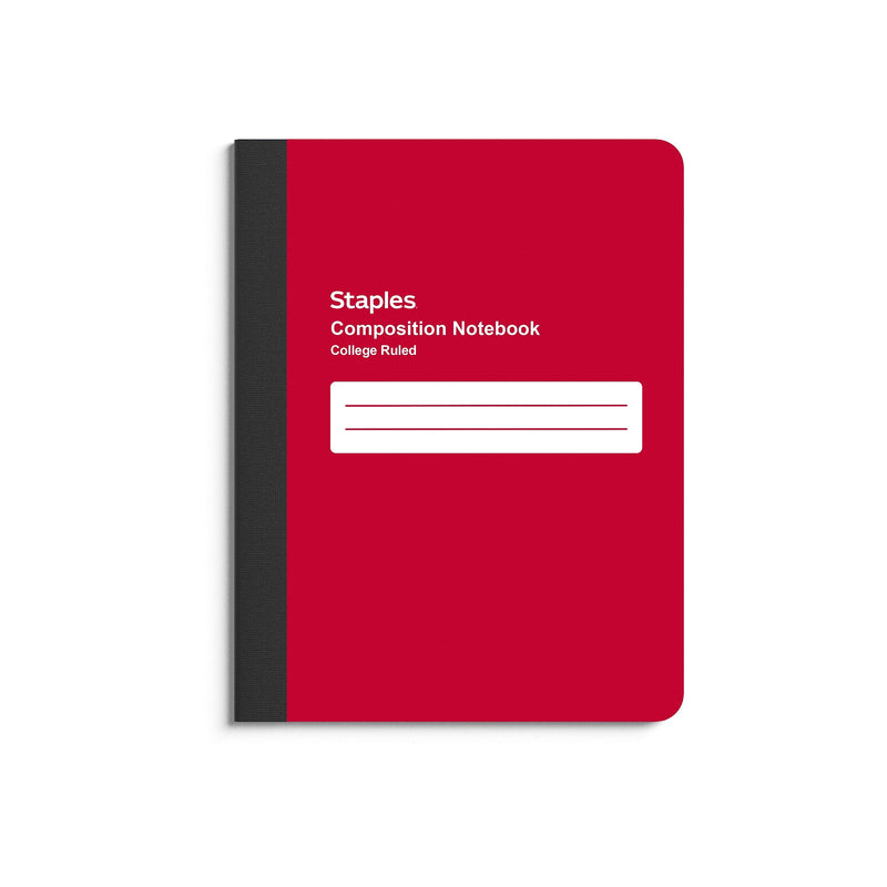 Staples Poly Composition Notebook, 7.5" x 9.75", College Ruled, 80 Sheets, Red (ST55081)