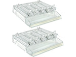 Azar 3.5" x 12" Pegboard 5-Compartment Cosmetic Tray with Tester Tray, Clear, 2/Pack (225840-TESTER-SHORT-2PK)