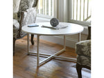 Household Essentials Jamestown 31.5"Dia. Laminate Round Coffee Table, Scandinavian White/White (8203-1)
