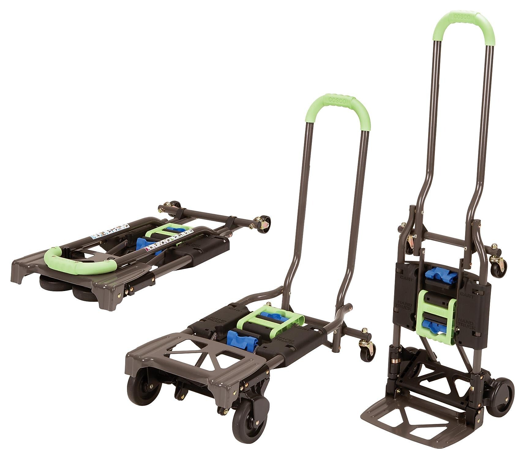 Cosco Shifter Convertible Hand Truck, 300 lb. Capacity, Black/Green (12222PBG1E)