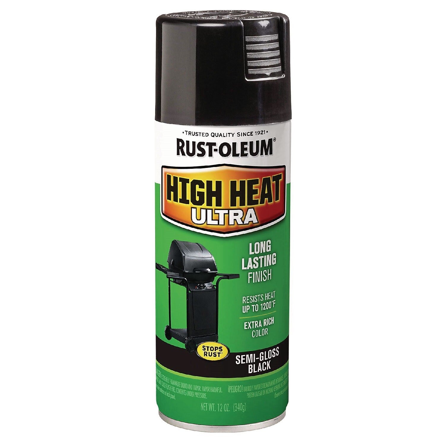 Rust-Oleum High Heat Enamel Spray Paint, Semi-Gloss Black, 12 oz. (241169)