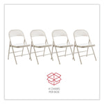 Alera Metal Office Folding Chair, Taupe, 4/Carton (ALECA944)