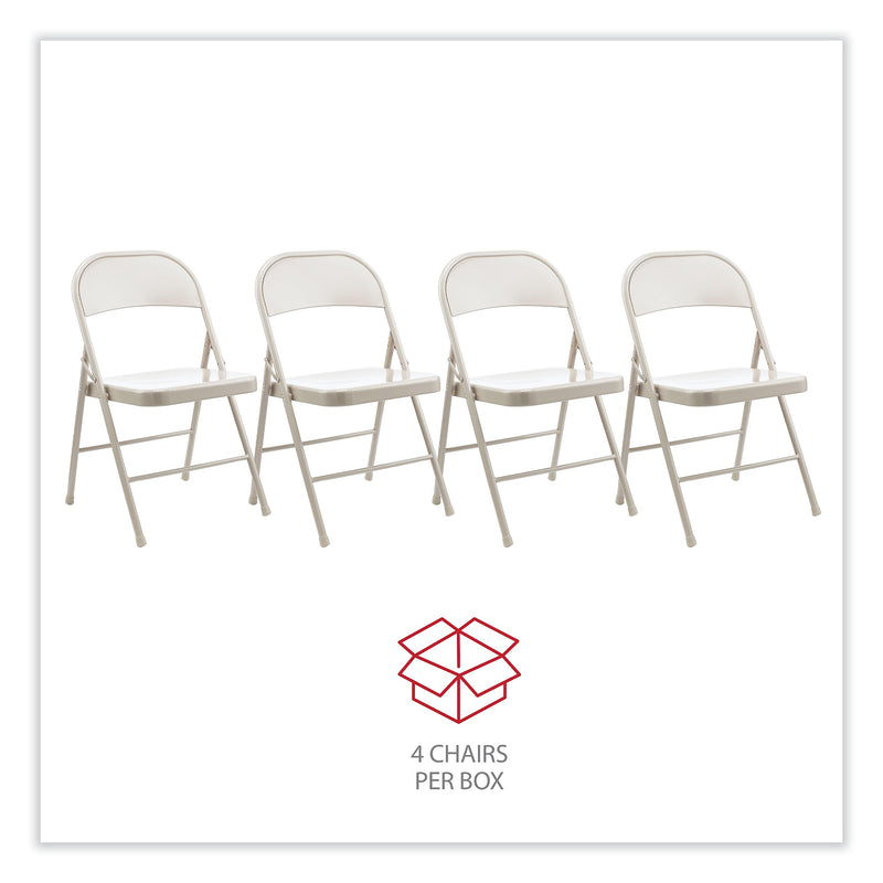 Alera Metal Office Folding Chair, Taupe, 4/Carton (ALECA944)