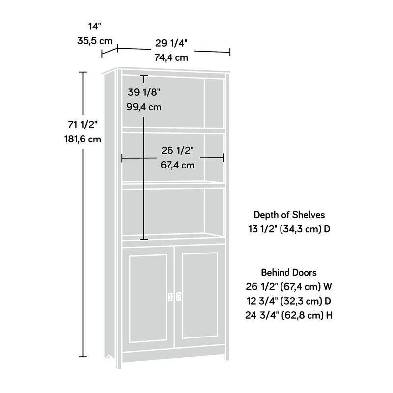 Sauder Cottage Road 71"H 5-Shelf Bookcase with Adjustable Shelves, Mystic Oak (422476)