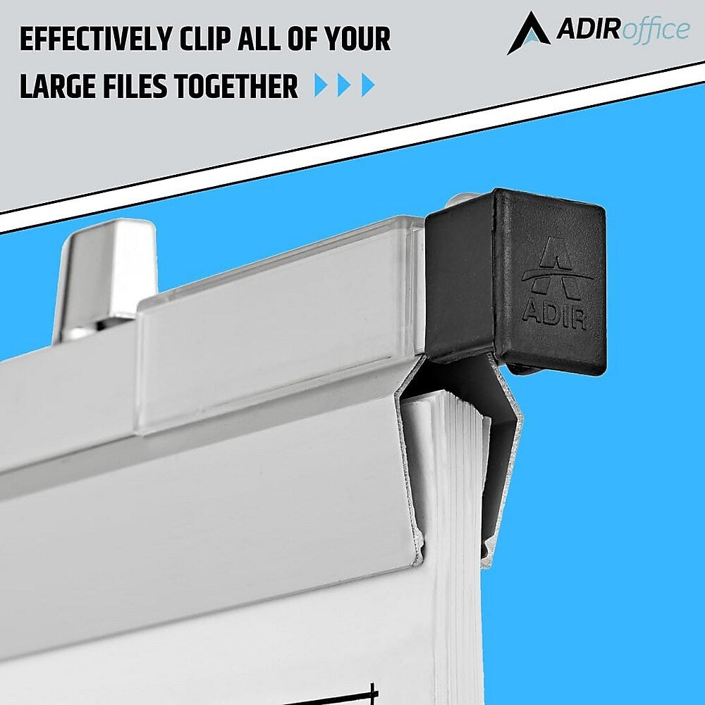 AdirOffice Hanging Clamp Document Holder, 18", Horizontal, Silver Aluminum, 12/Pack (ADI6016--2)