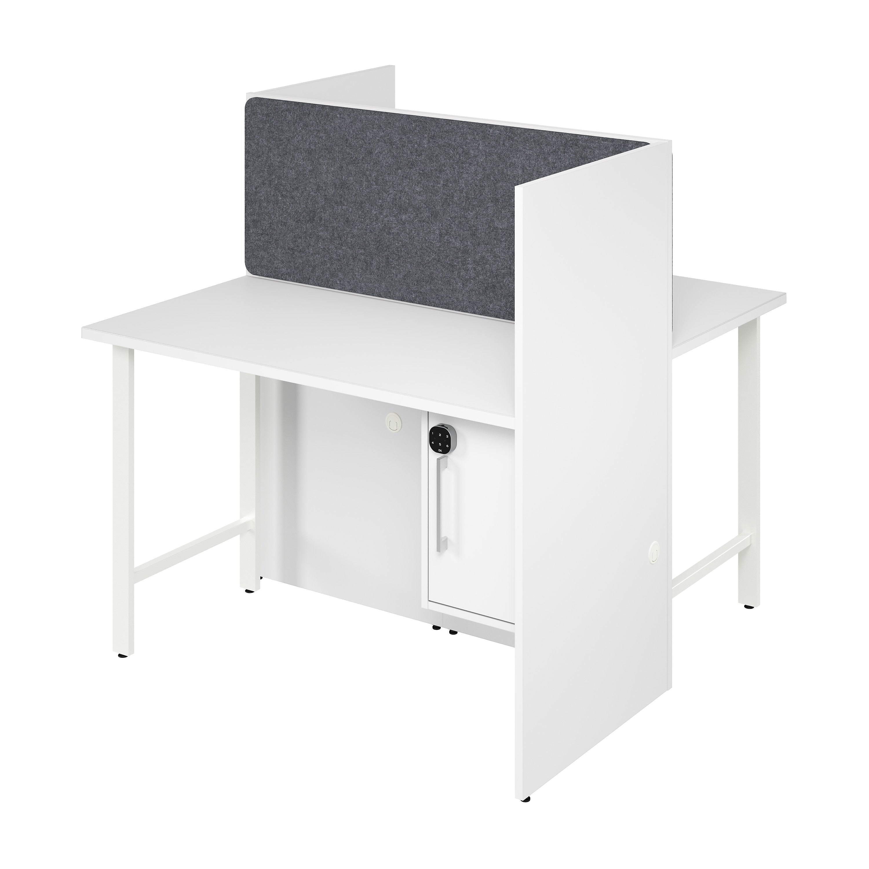 Bush Business Furniture Hustle 48"W 2 Person Back to Back Cubicle Panel Workstation, White (HUS020WH)