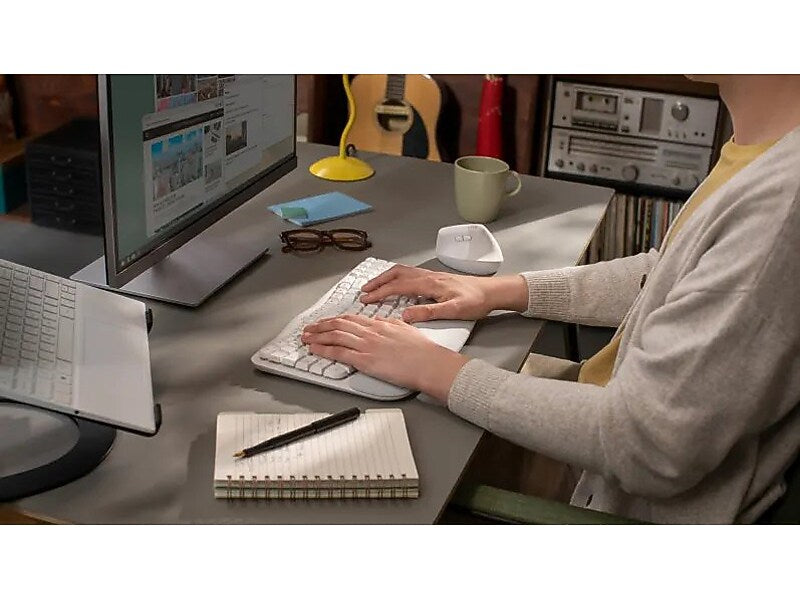 Logitech Wave Keys Wireless Ergonomic Keyboard, Off-White (920-012275)