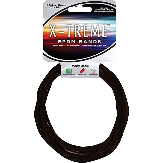 Alliance X-Treme EPDM Multi-Purpose #117B Rubber Bands, 7" x 1/8", Non-Latex, Black, 10/Pack (02002)