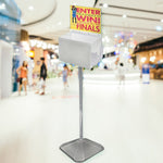 Azar Displays Extra Large Lottery Box with Pocket, Lock and Keys on Pedestal. Color: White (206303)
