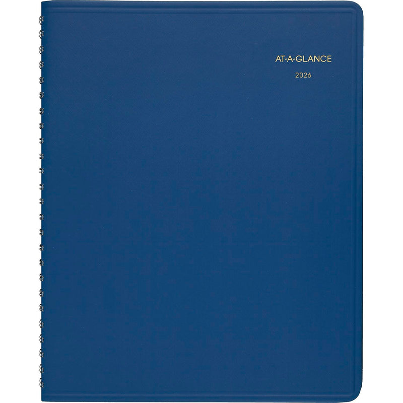 2026 AT-A-GLANCE 7" x 8.75" Monthly Planner, Faux Leather Cover, Blue (70-124-20-26)