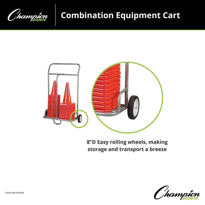 Champion Sports Steel Tubing Equipment Cart, Grey (CHSCSCART)