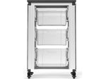 Luxor Mobile 3-Section Modular Classroom Storage Cabinet, 28.75"H x 18.2"W x 18.2"D, White (MBS-STR-11-3L)