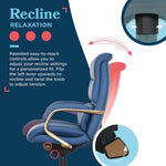 La-Z-Boy Aberdeen Ergonomic Bonded Leather Swivel Executive Chair, Blue (51545-BLU)