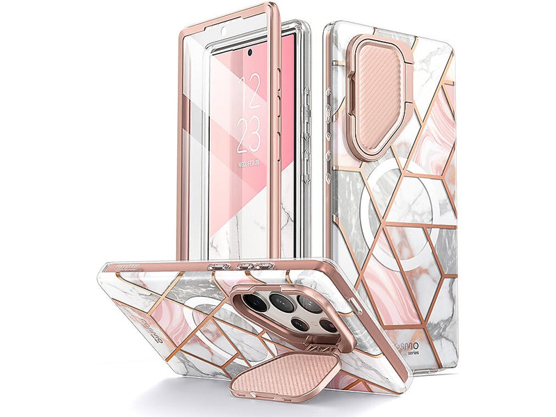 i-Blason Cosmo Cute Marble Pink MagSafe Case for Samsung Galaxy S24 Ultra, Shock-Absorbing