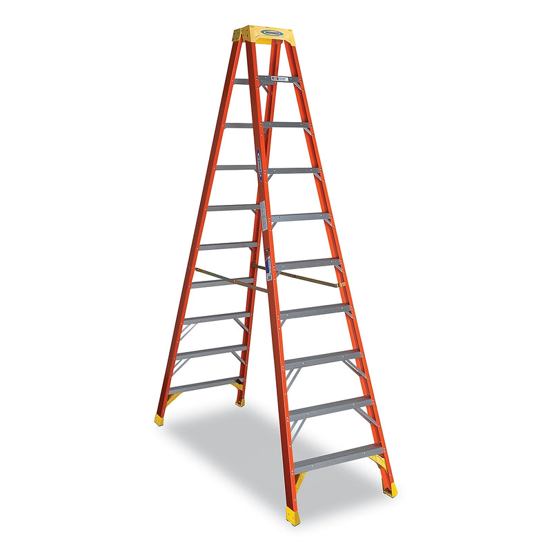Werner 10' Fiberglass Twin Step Ladder, 300 lbs. Capacity (T6210)