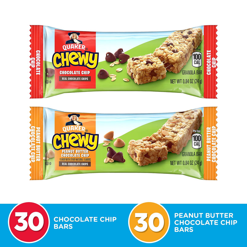 Quaker Chewy Granola Bar Variety Pack, 0.84 oz., 60 Bars/Box (220-00434)