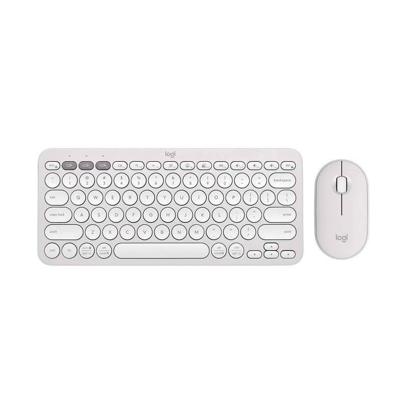 Logitech Pebble 2 Wireless Keyboard and Optical Mouse Combo, Tonal White (920-012198)