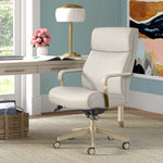 La-Z-Boy Melrose Ergonomic Bonded Leather Swivel Executive Chair, White (CHR10084B)