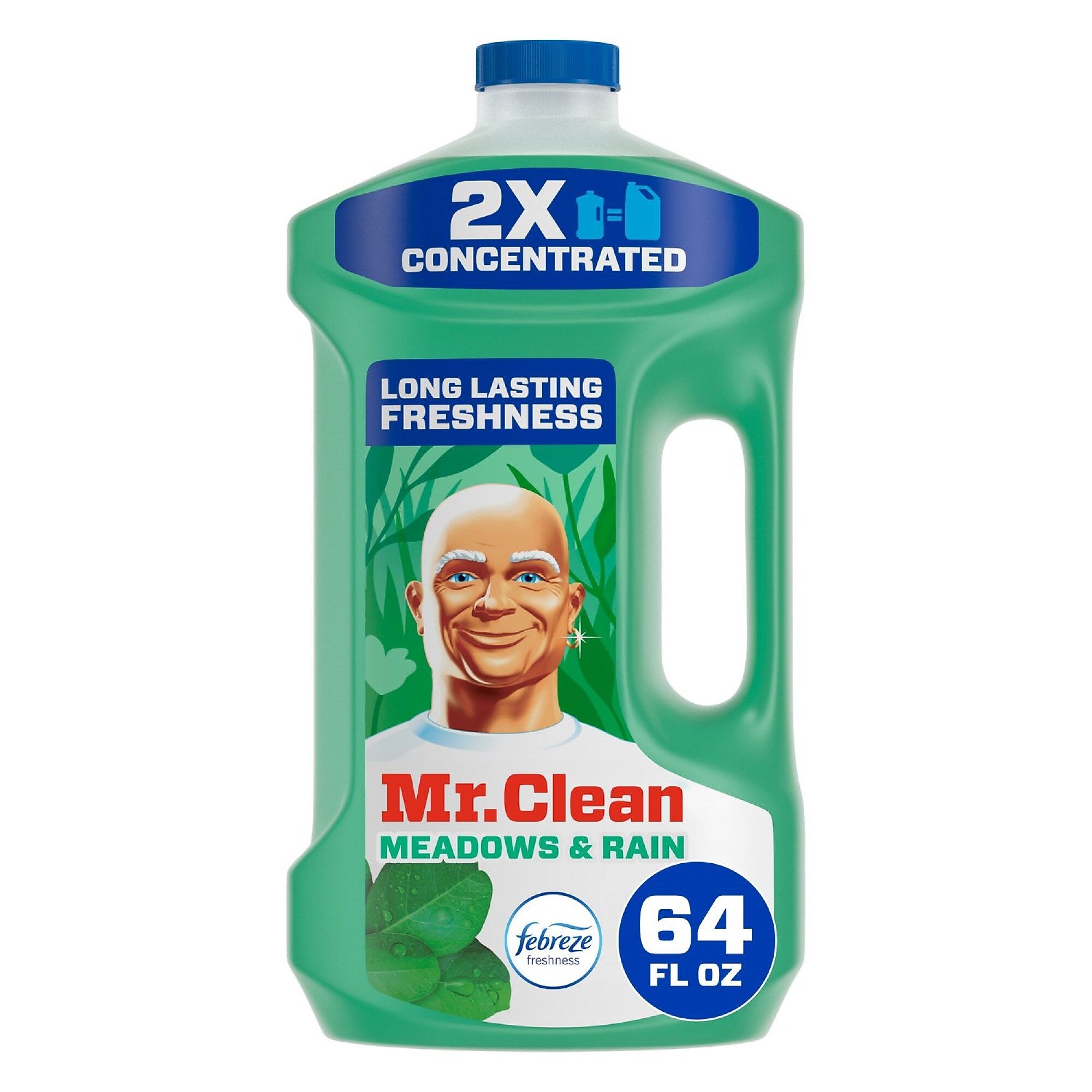 Mr. Clean Multipurpose Cleaning Solution with Febreze, Meadows & Rain, 64 Fl. oz., 4/Carton (PGC10725)