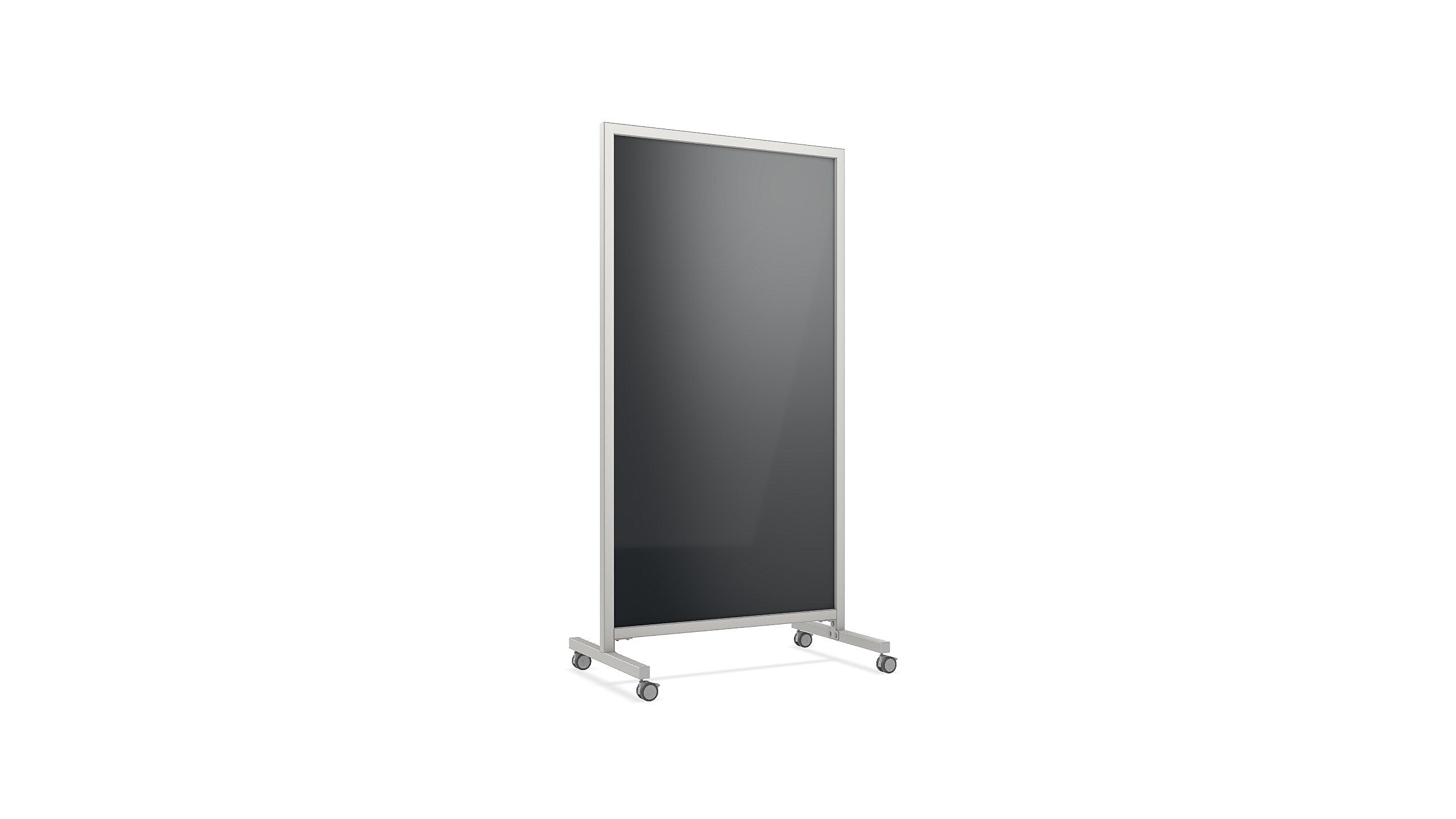 Ghent EZ Glass Mobile Dry-Erase Whiteboard, Aluminum Frame, 75"H x 38"W (EZ1NA7538BK)