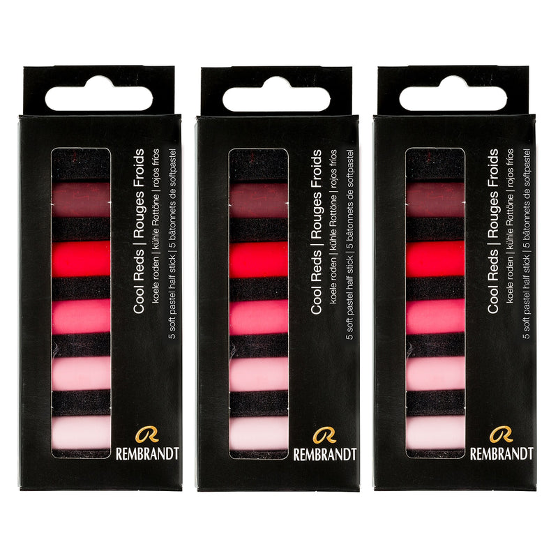 Rembrandt Soft Pastels Micro Sets, Cool Reds, 5/Set, 3 Sets/Bundle (RBX31820503-3)