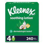 Kleenex Soothing Lotion Facial Tissue, 3-Ply, 60 Tissues/Box, 4 Boxes/Pack, 8 Packs/Carton (54289)