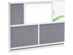 Luxor Workflow Series 5-Panel Modular Room Divider System Add-On Wall with Whiteboard, 48"H x 70"W, Gray/Silver