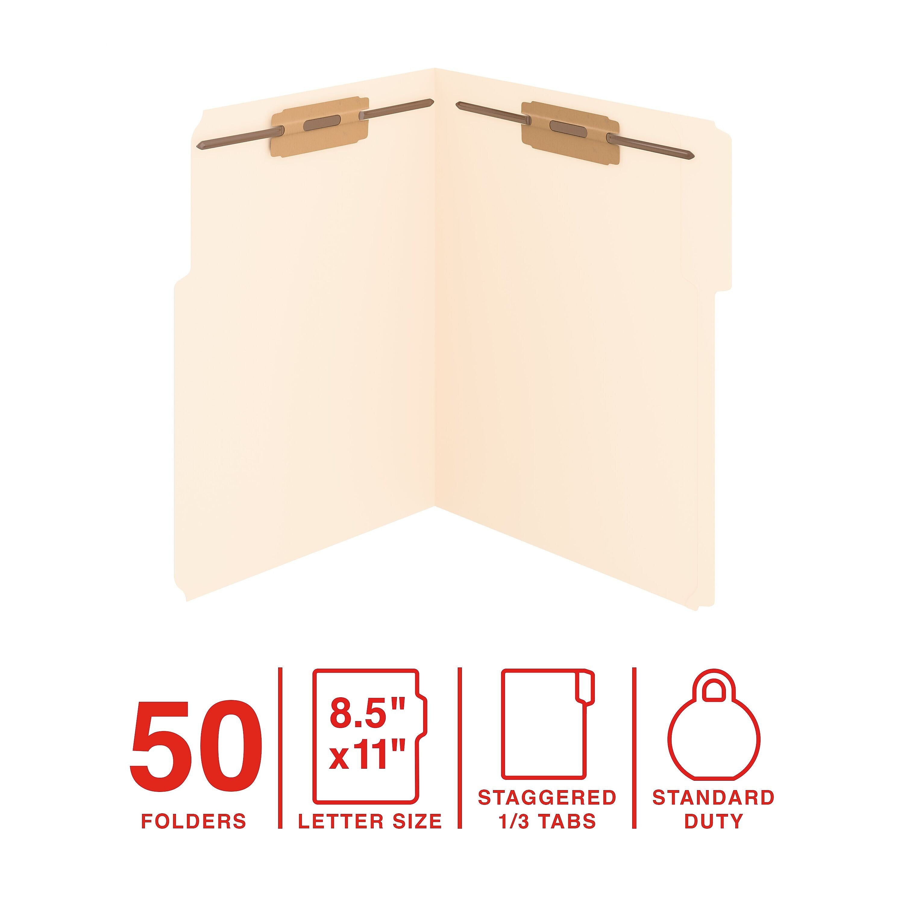 Staples Reinforced Classification Folder, 3/4" Expansion, Letter Size, Manilla, 50/Pack (ST62730)
