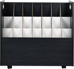 AdirOffice 21-Slot Mobile Roll File, 28.5"H x 30"W x 15.75"D, Black (625-BLK-KIT1)