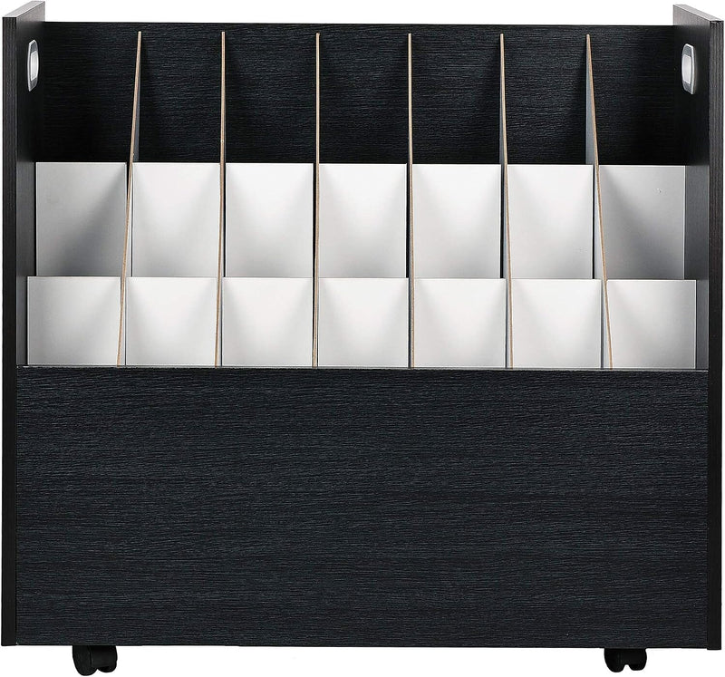 AdirOffice 21-Slot Mobile Roll File, 28.5"H x 30"W x 15.75"D, Black (625-BLK-KIT1)