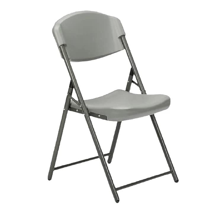 AbilityOne SKILCRAFT Polyethylene Folding Chair, Platinum (7105-01-697-6031)