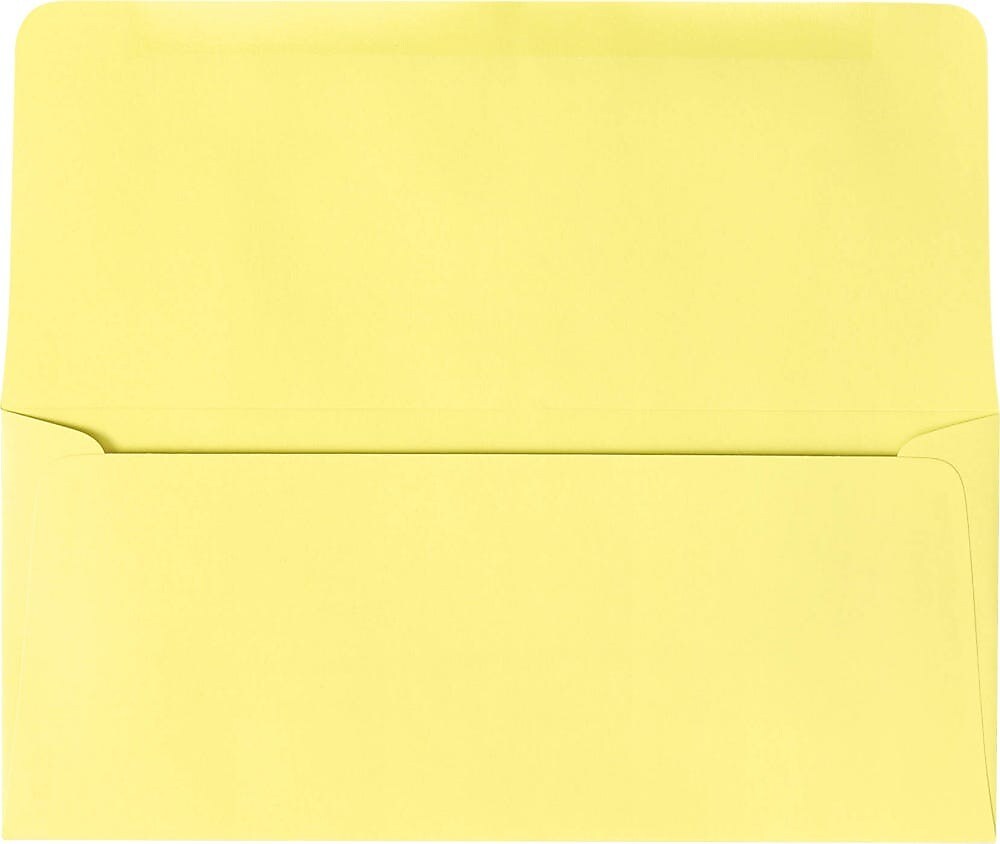 JAM Paper #9 Booklet Envelopes, 3 7/8" x 8 7/8", Pastel Canary, 50/Pack (R2172-50)