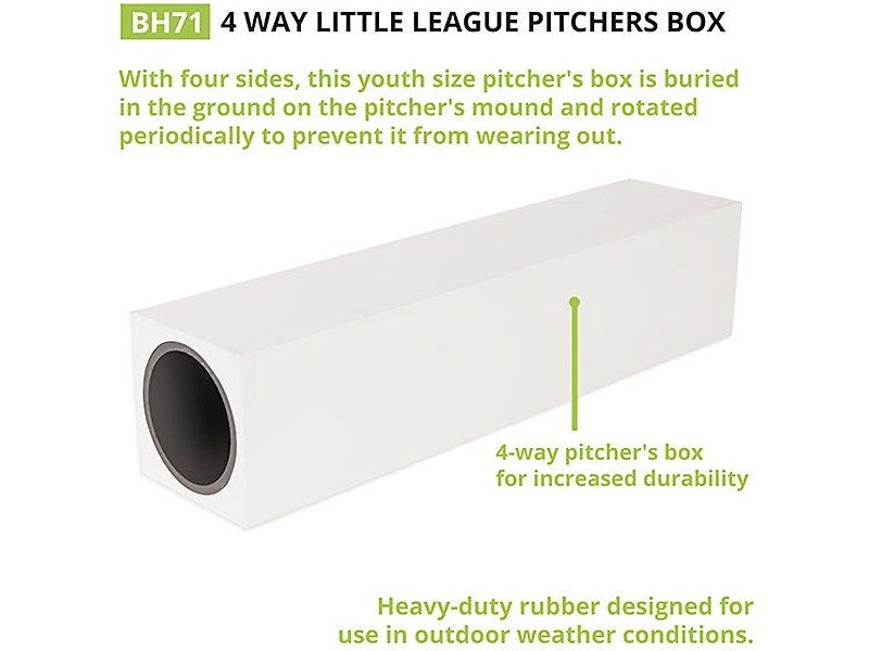 Champion Sports Four-Way Youth-Size Pitcher's Box, White (BH71)