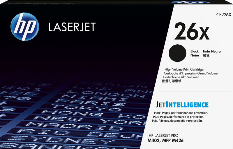 HP 26X Black High Yield Toner Cartridge, Prints Up to 9,000 Pages (CF226X)