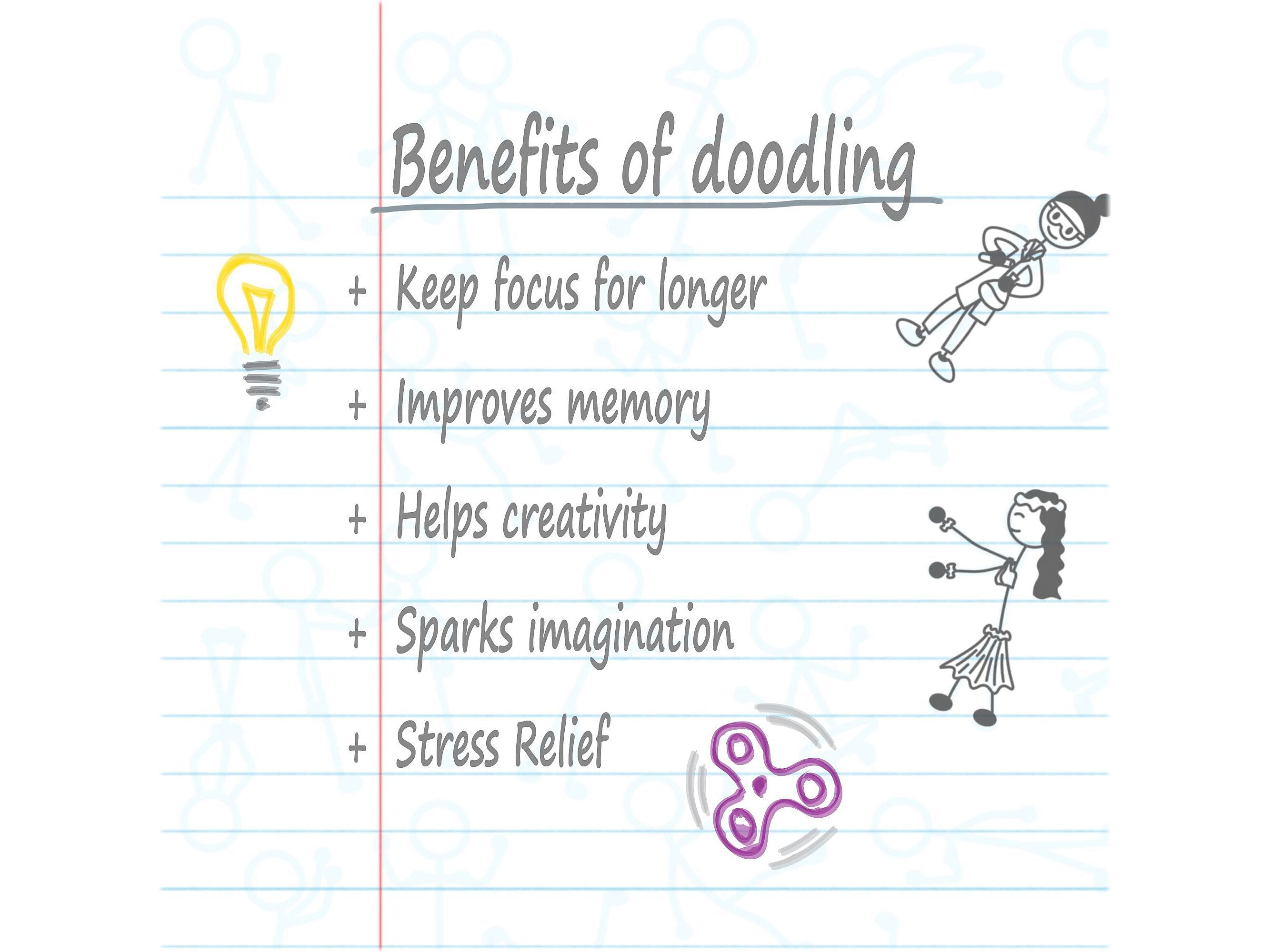 DOODLEWRITE 1-Subject Notebooks, 8" x 10.5", Wide Ruled, 50 Sheets, White, /Carton (11101CS)