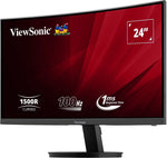 ViewSonic VA Series 24" Curved 100 Hz LED Monitor, Black (VA2416C)