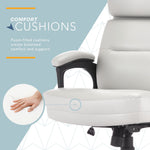 Click365 Classic Ergonomic Bonded Leather Swivel Executive Chair, Light Gray (CCHR10022C)