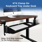 Uncaged Ergonomics KT4 Adjustable Clamp On Keyboard Tray, Black (KT4-B)