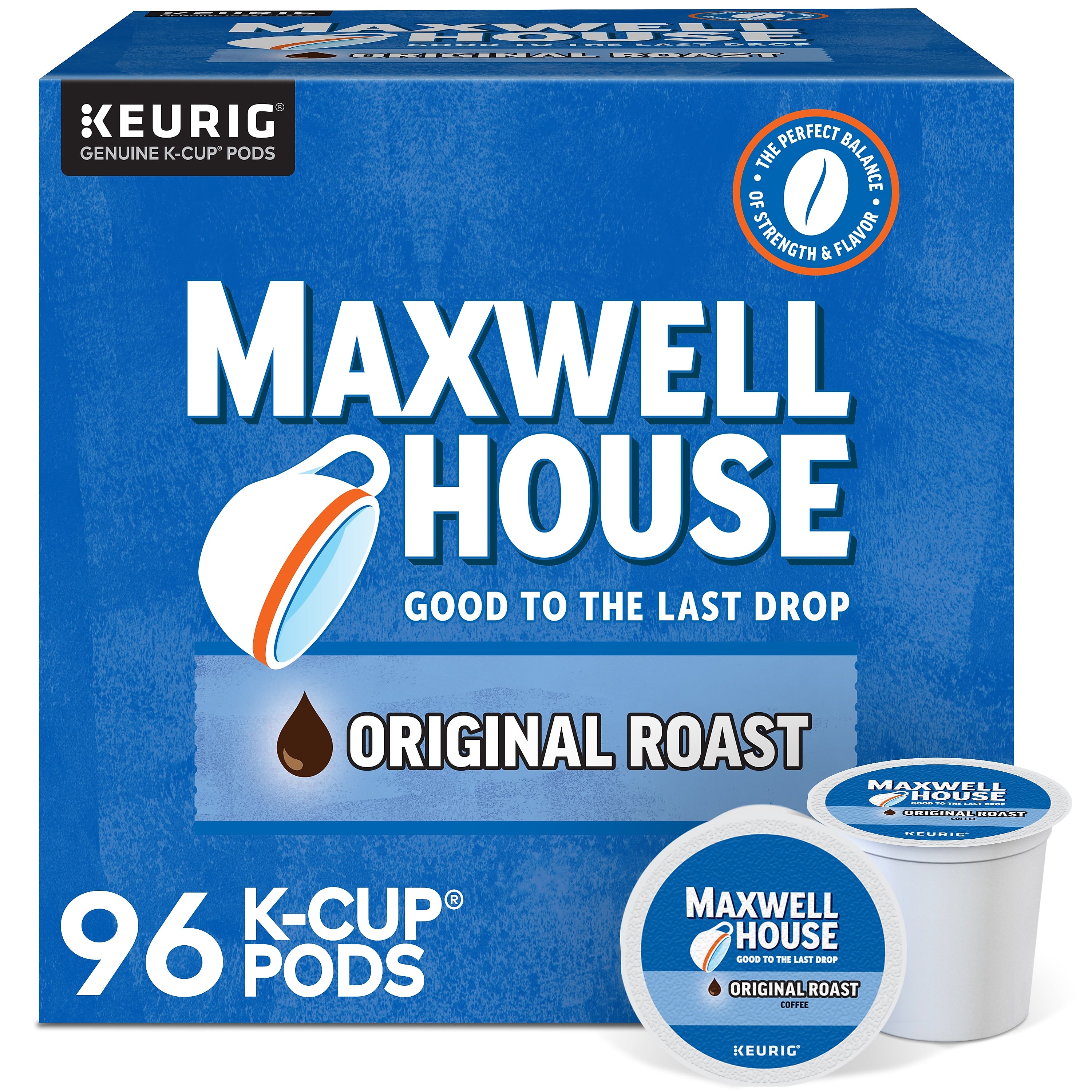Maxwell House Original Roast Coffee, Keurig K-Cup Pod, Medium Roast, 96/Carton (5469CT)