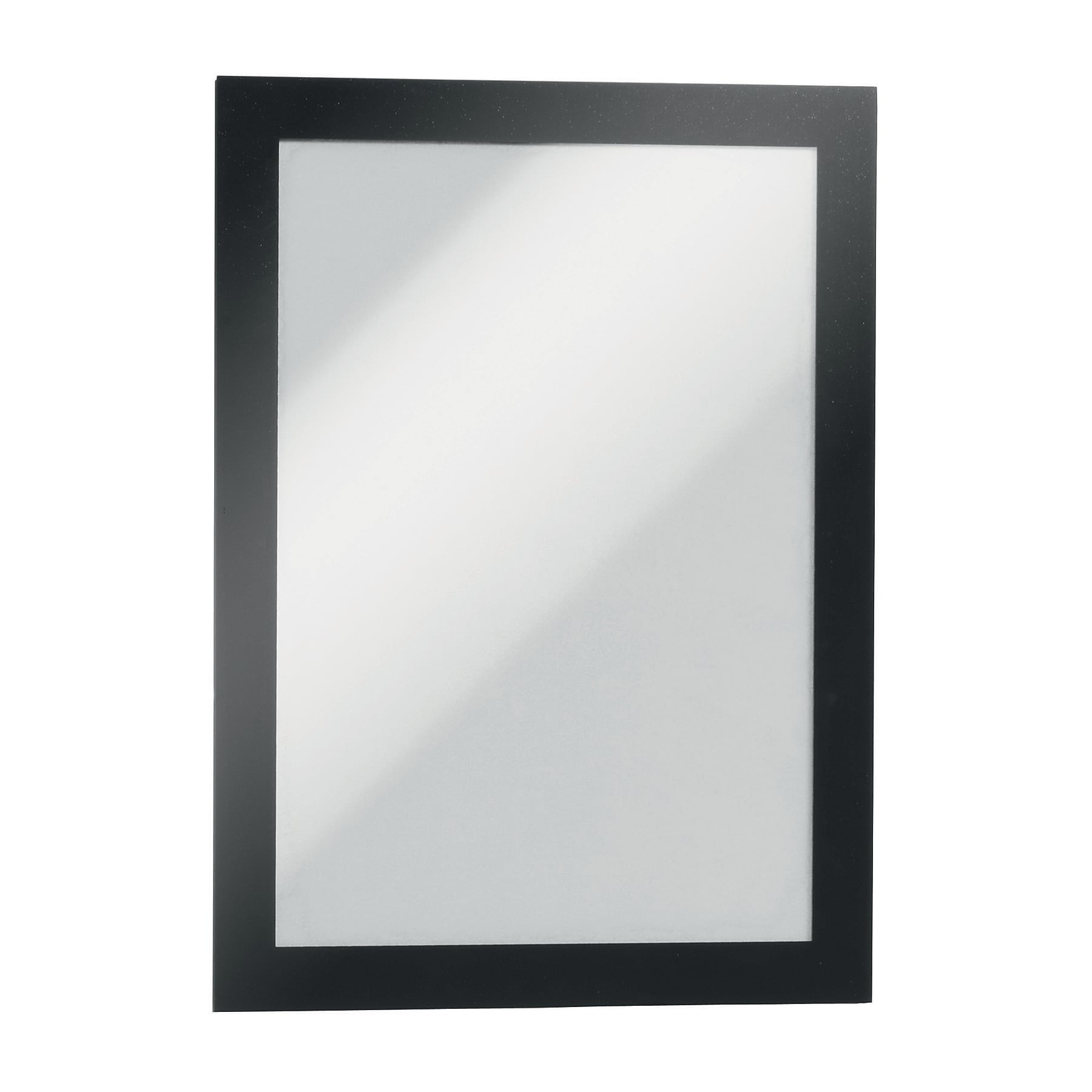 Durable Duraframe Sign Holder, 5" x 8", Wall Mounted, Black, 2/Pack (491301)