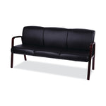 Alera Alera Reception Lounge WL 3-Seat Sofa, 65.75w x 26.13d x 33h, Black/Mahogany (ALERL2319M)