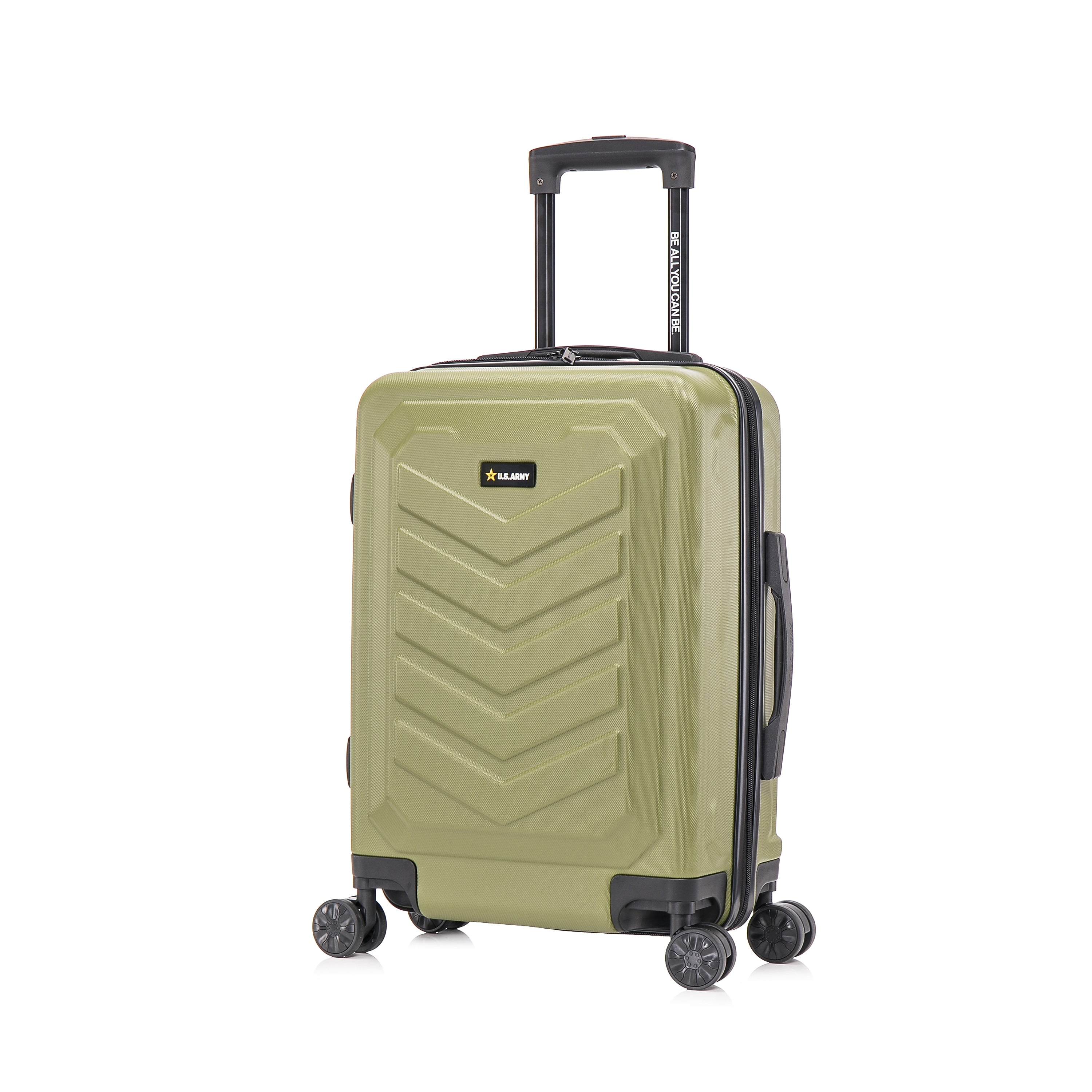 US Army FOX 20" Hardside Carry-On Suitcase, 4-Wheeled Spinner, TSA Checkpoint Friendly, Olive Drab (USLFOX00S-GRN)