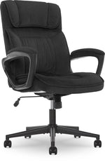Serta Hannah I Ergonomic Microfiber Swivel Executive Chair, Black (43670D)