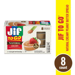 Jif To Go Natural Creamy Peanut Butter, 1.1 oz., 8/Box, 6 Boxes/Case (SMU99266)