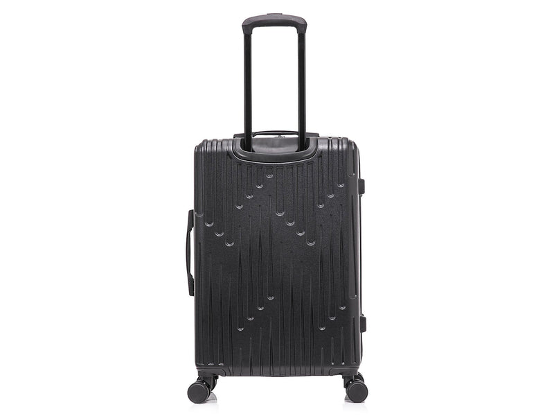 InUSA Drip 24" Hardside Suitcase, 4-Wheeled Spinner, TSA Checkpoint Friendly, Black (IUDRI00M-BLK)