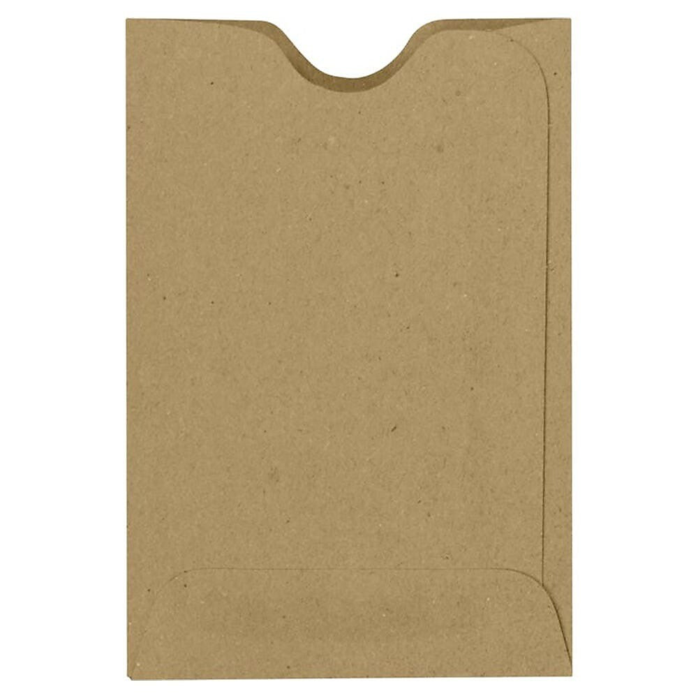 JAM Paper Unsealed Nonstandard Kraft Credit Card Envelope, 2 3/8" x 3 1/2", Brown Kraft, 1000/Pack (1801-GB-1M)