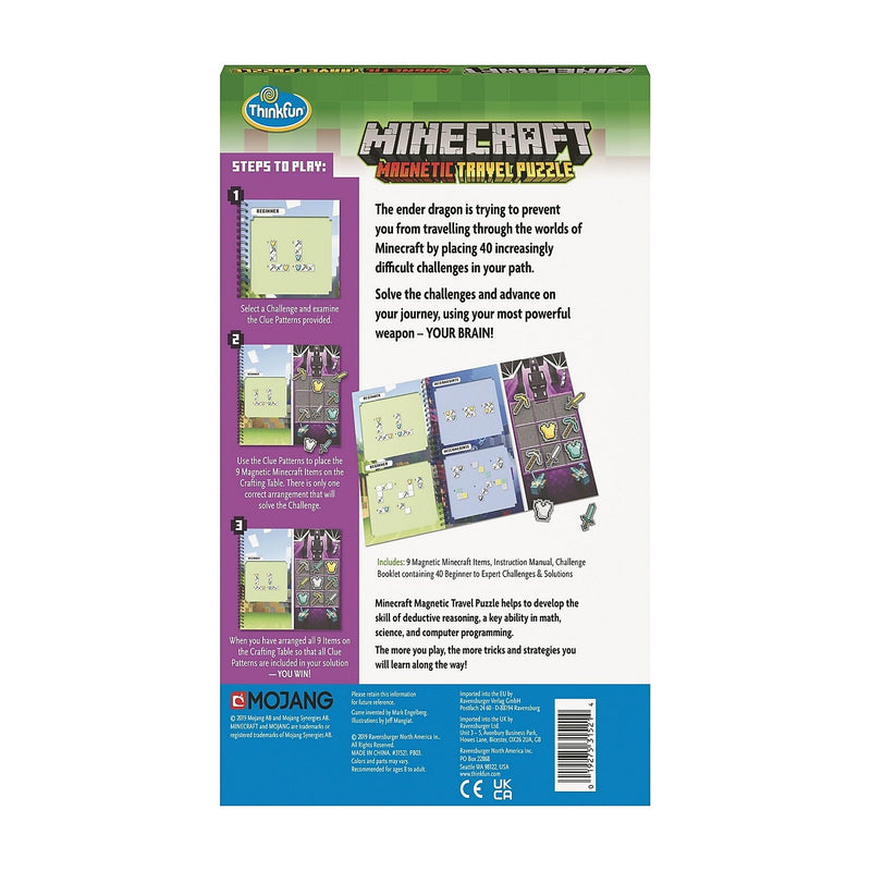 Ravensburger ThinkFun Minecraft Magnetic Travel Puzzle  (44031521)