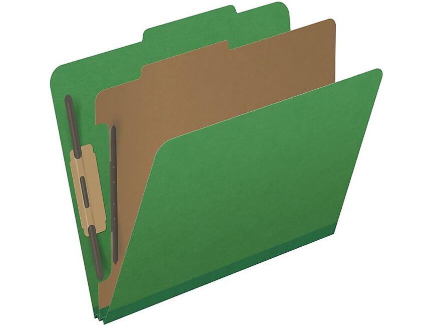 Medical Arts Press Pressboard Classification Folder, 1 Divider, 2" Expansion, Letter Size, Moss Green, 10/Box