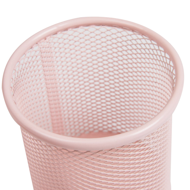 Mind Reader Metal Pen and Accessory Holder Desk Organizer, Pink, 3-Pieces (CLIPMESH3-PNK)