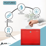 AdirOffice Steel Multipurpose Interoffice Mailbox Drop Box, Large, Red (631-03-RED-PKG)